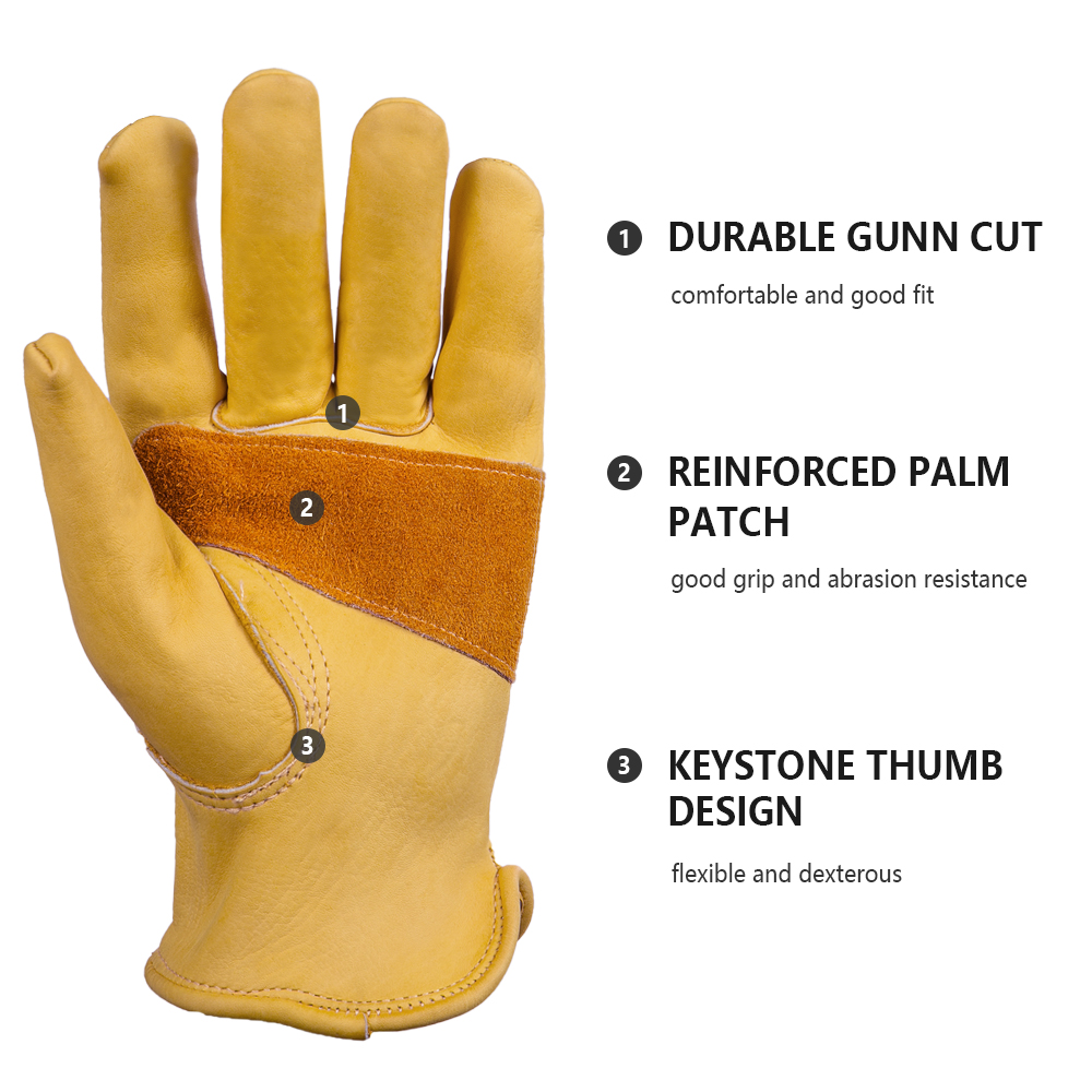 1 Pair Leather Work Glove Cowh - Leather Driving Glove review and price