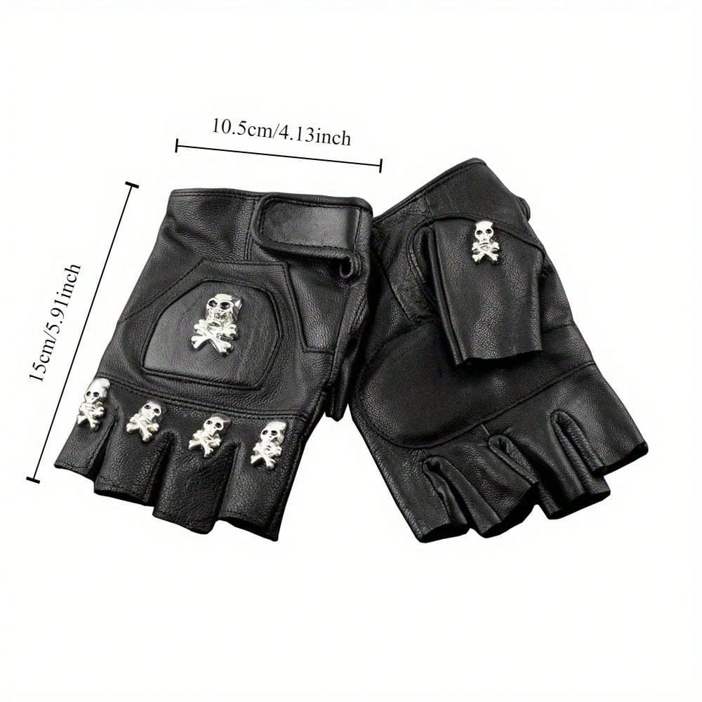 Mens Real Leather Skull Punk R - Leather Driving Glove review and price