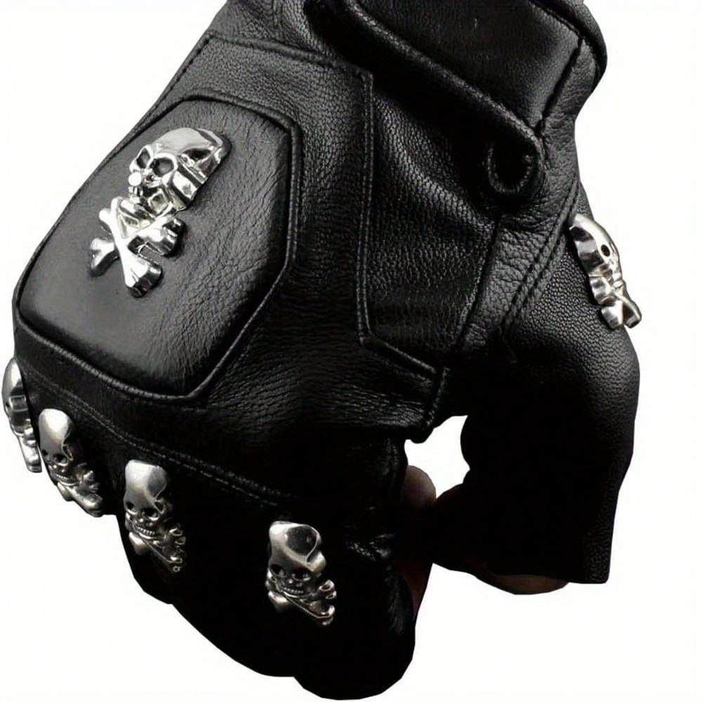 Mens Real Leather Skull Punk R - Leather Driving Glove review and price