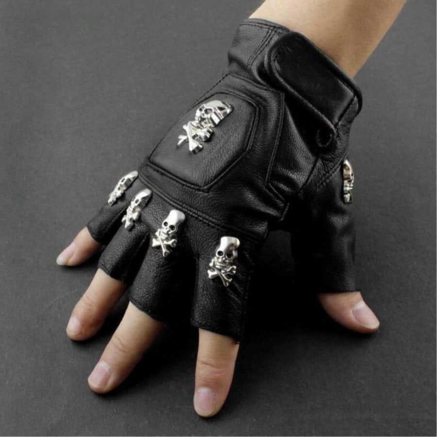Mens Real Leather Skull Punk R - Leather Driving Glove review and price